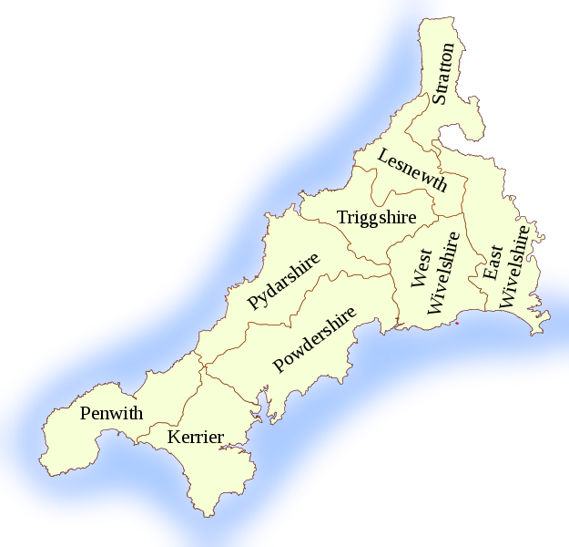 Map of the Cornwall Hundreds